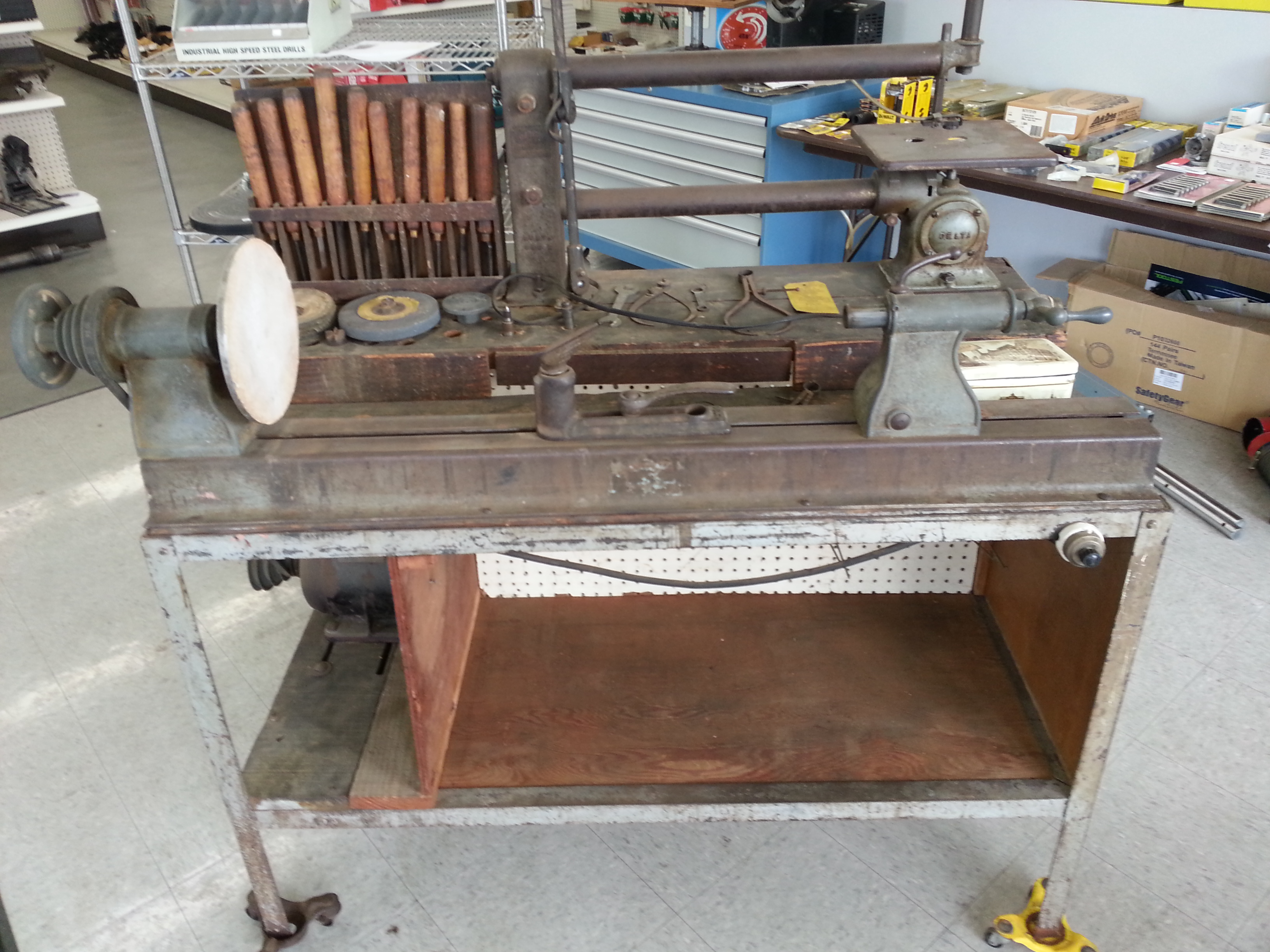 Vintage woodworking lathe